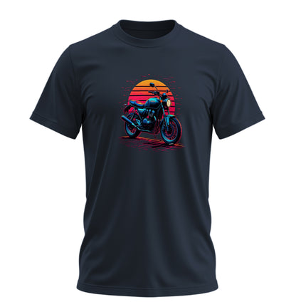 Retro Motosiklet - 10 Farklı Renk - Unisex Rahat Kalıp Baskılı Tişört - Moto Garage Collection
