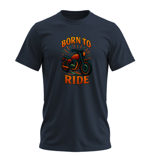 Born To Ride Motosiklet - 10 Farklı Renk - Unisex Rahat Kalıp Baskılı Tişört - Moto Garage Collection