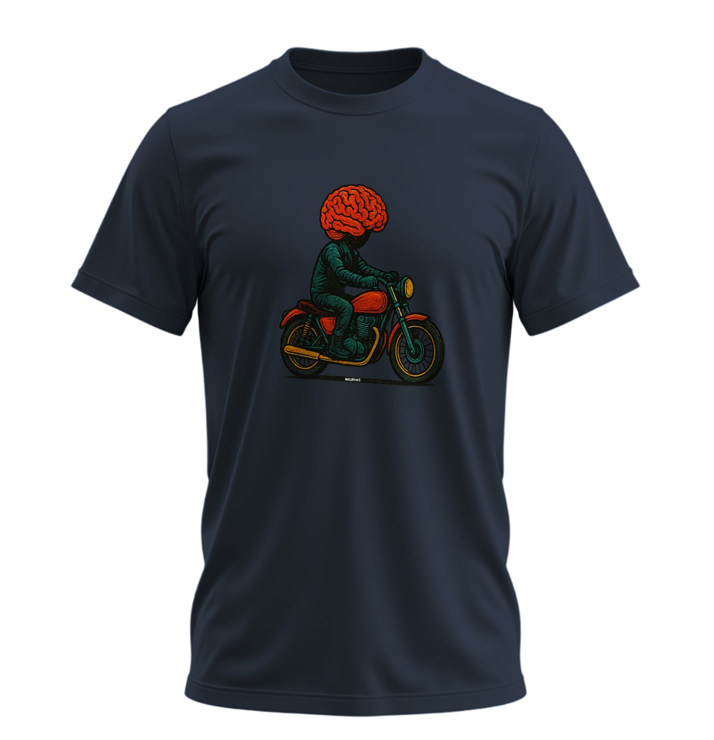 Akıllı Motorcu Motosiklet - 10 Farklı Renk - Unisex Rahat Kalıp Baskılı Tişört - Moto Garage Collection