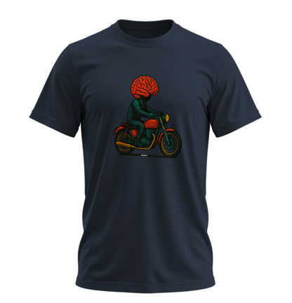 Akıllı Motorcu Motosiklet - 10 Farklı Renk - Unisex Rahat Kalıp Baskılı Tişört - Moto Garage Collection