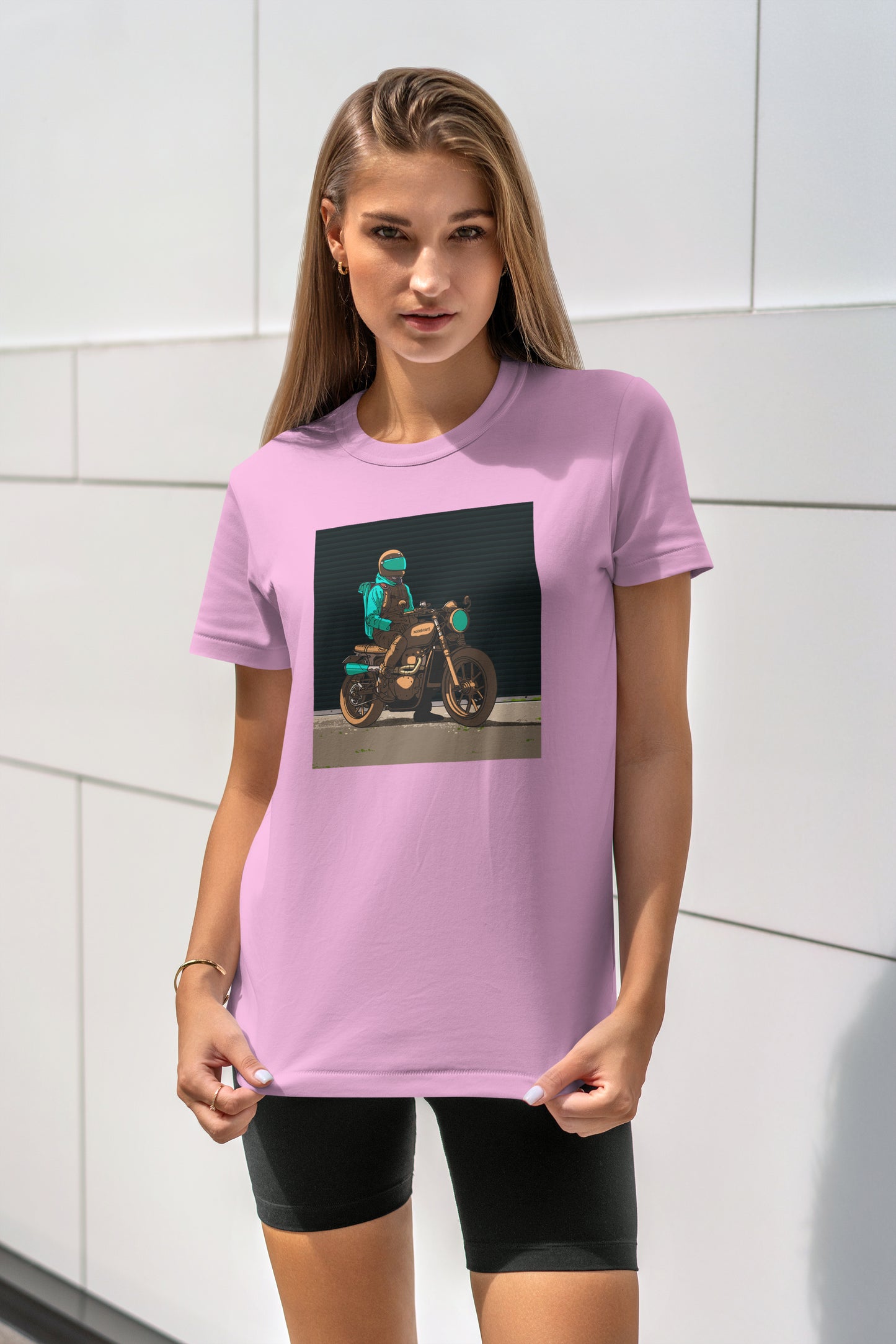 Green Neon Rider - 10 Farklı Renk - Unisex Rahat Kalıp Baskılı Tişört - Moto Garage Collection