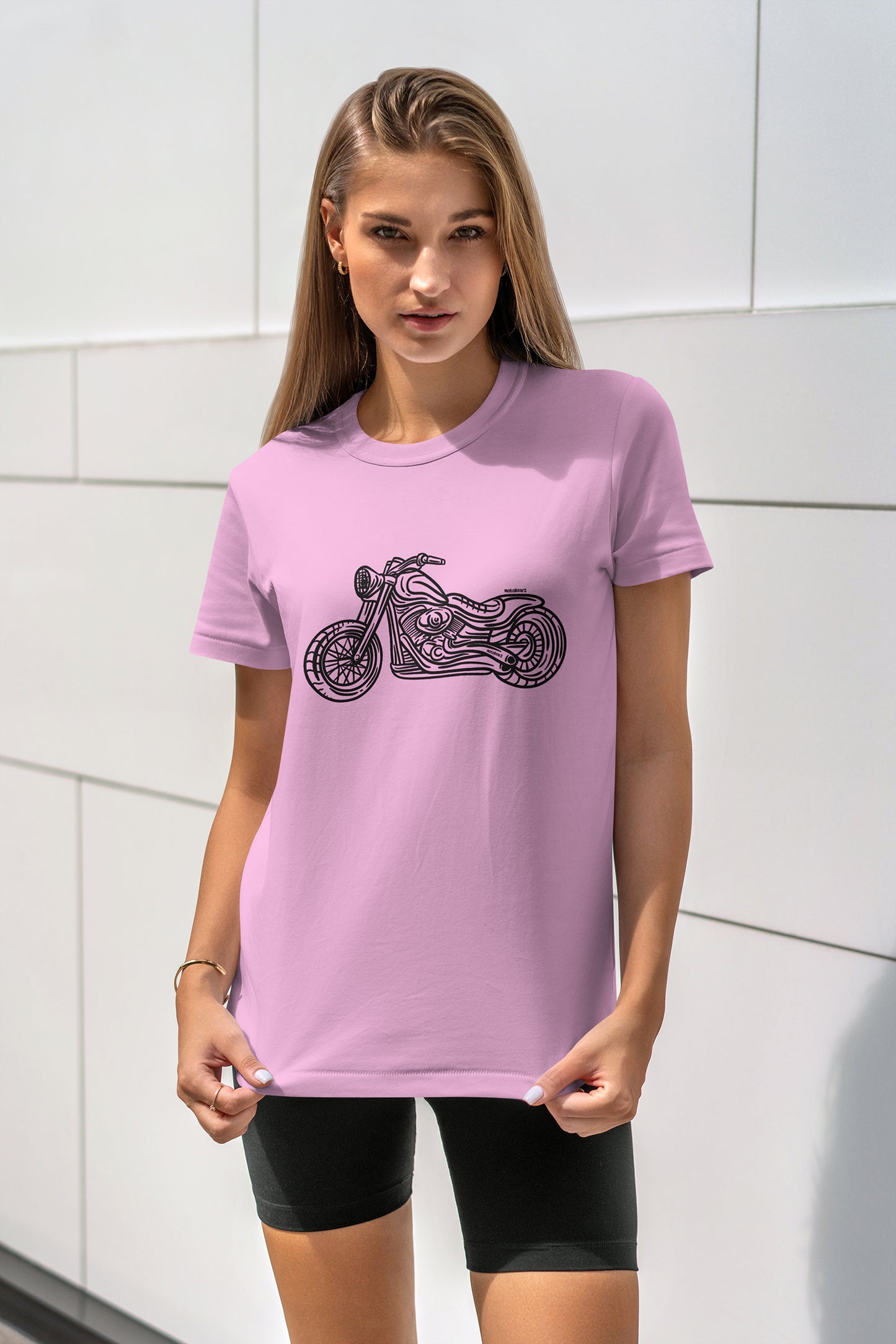 Chopper Line - 10 Farklı Renk - Unisex Rahat Kalıp Baskılı Tişört - Moto Garage Collection