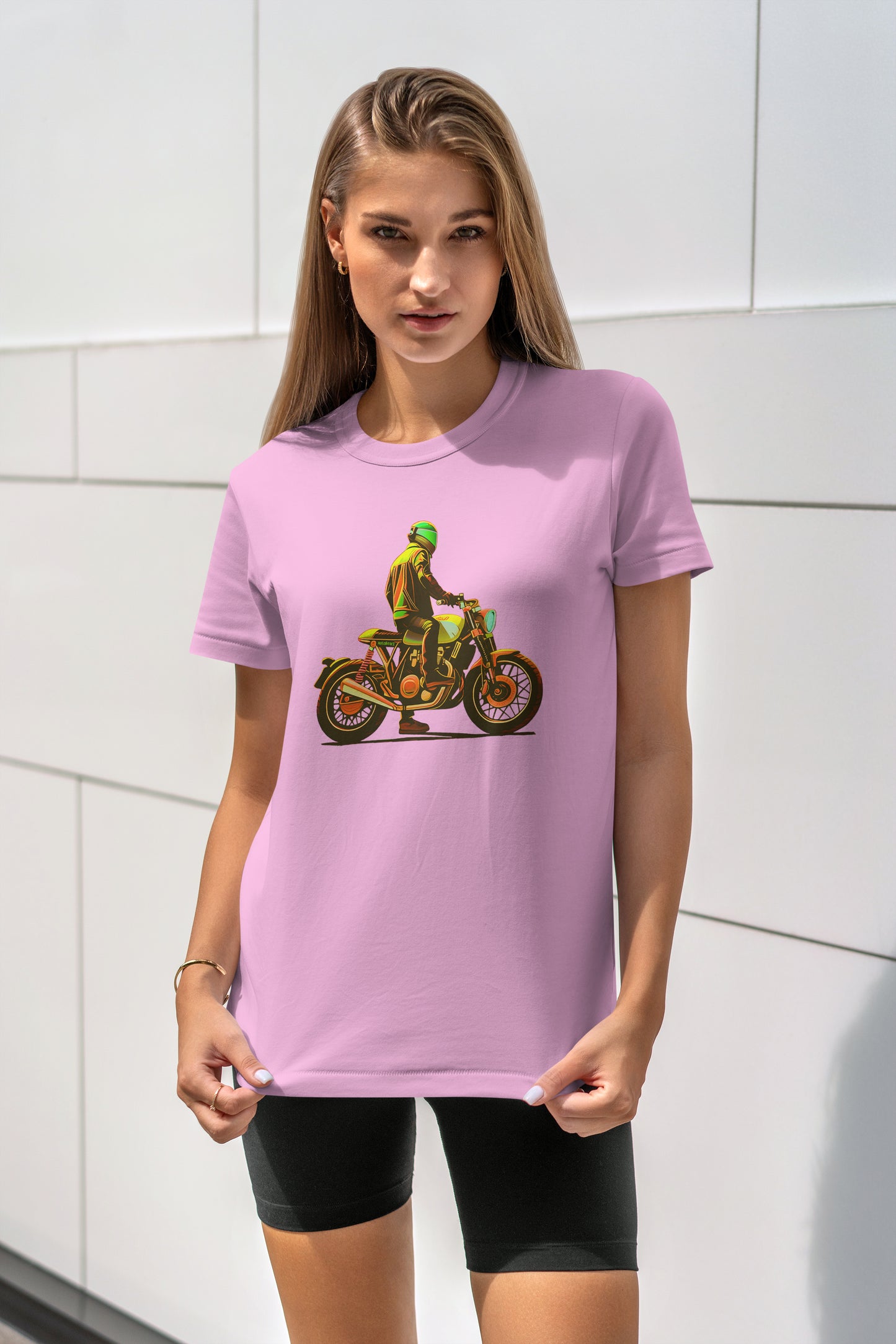 Neon Rider - 10 Farklı Renk - Unisex Rahat Kalıp Baskılı Tişört - Moto Garage Collection
