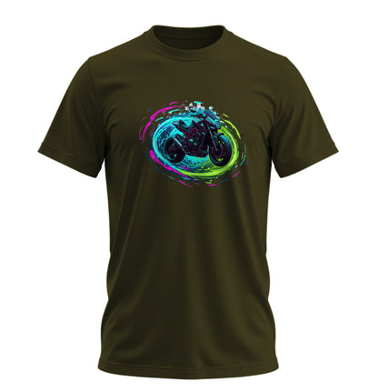 Fütüristik Motosiklet - 10 Farklı Renk - Unisex Rahat Kalıp Baskılı Tişört - Moto Garage Collection