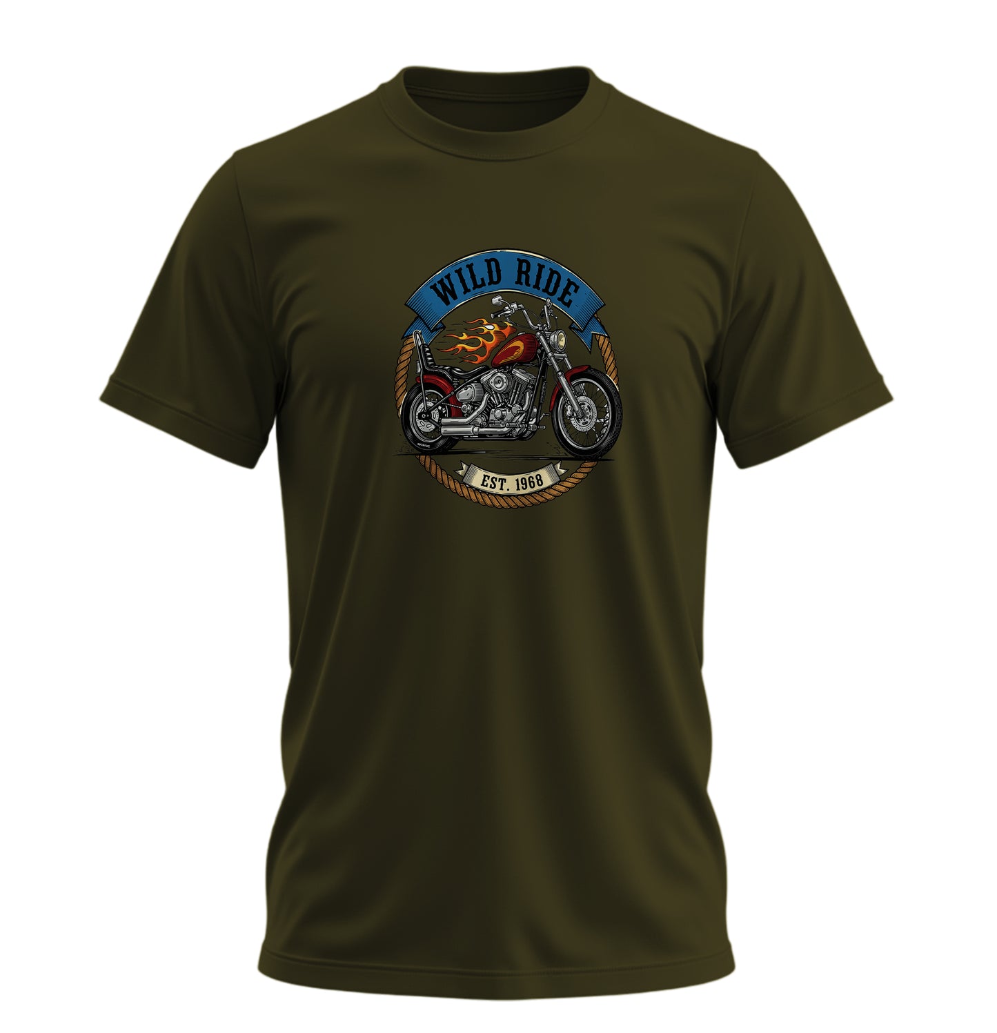 Wild Ride Motosiklet - 10 Farklı Renk - Unisex Rahat Kalıp Baskılı Tişört - Moto Garage Collection
