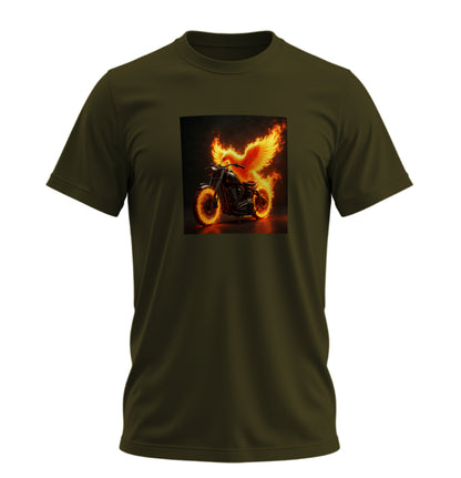 Fire Bird Motosiklet - 10 Farklı Renk - Unisex Rahat Kalıp Baskılı Tişört - Moto Garage Collection
