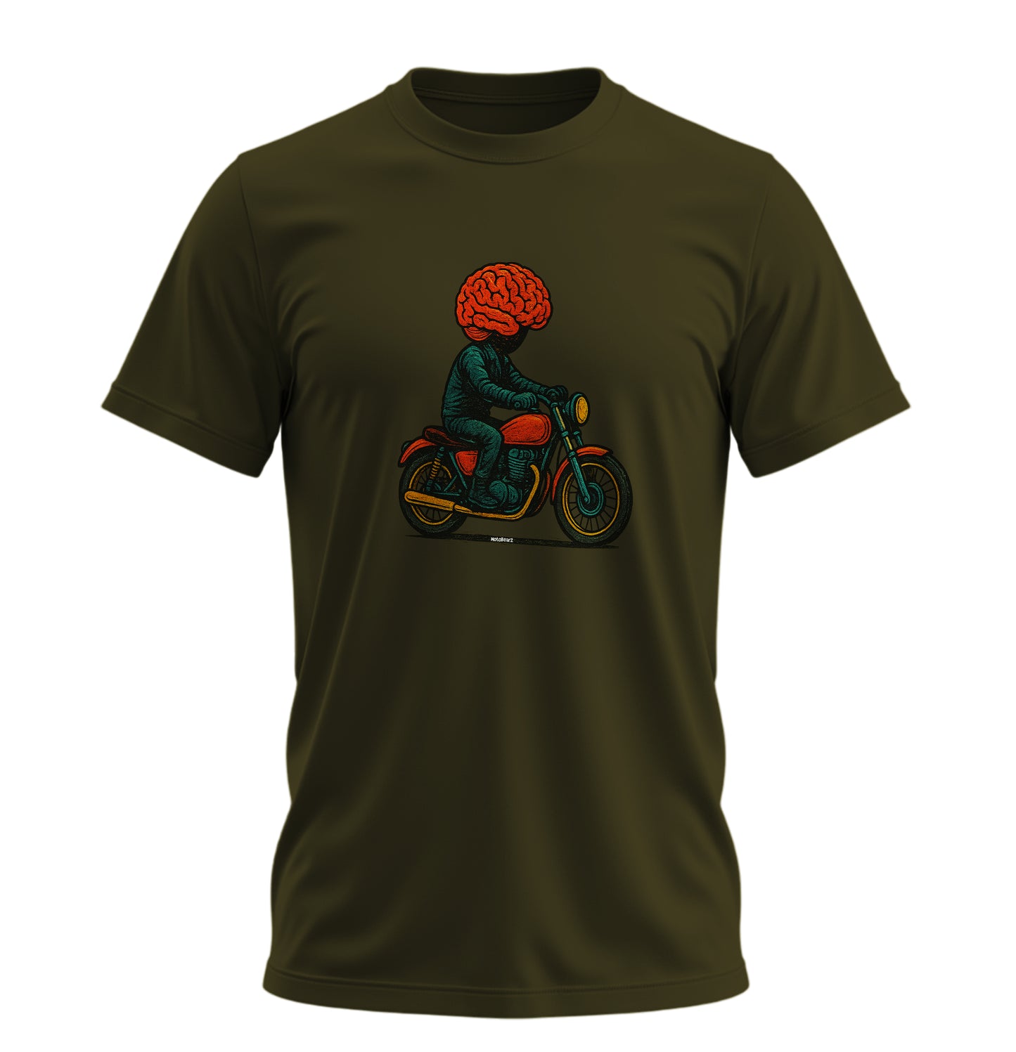 Akıllı Motorcu Motosiklet - 10 Farklı Renk - Unisex Rahat Kalıp Baskılı Tişört - Moto Garage Collection