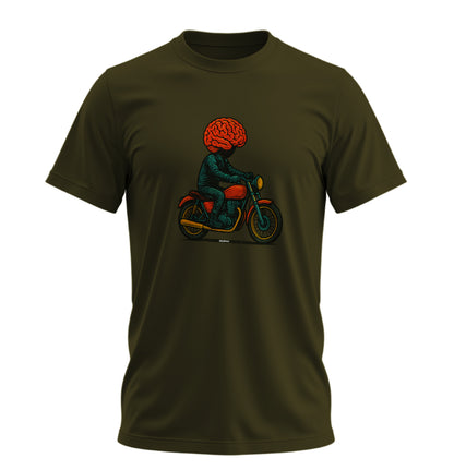 Akıllı Motorcu Motosiklet - 10 Farklı Renk - Unisex Rahat Kalıp Baskılı Tişört - Moto Garage Collection