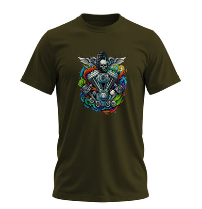 Motor Sanatı Motosiklet - 10 Farklı Renk - Unisex Rahat Kalıp Baskılı Tişört - Moto Garage Collection