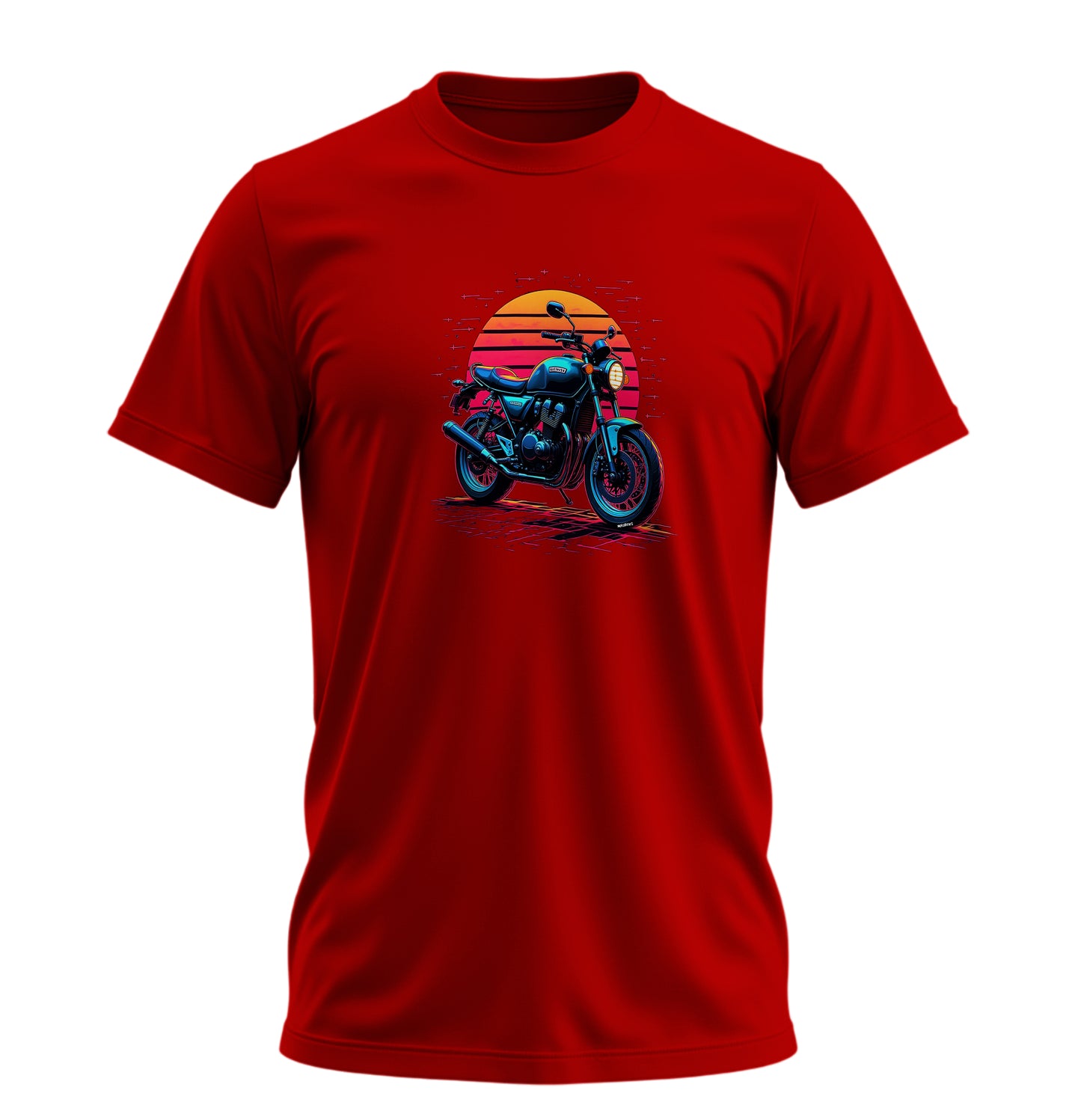 Retro Motosiklet - 10 Farklı Renk - Unisex Rahat Kalıp Baskılı Tişört - Moto Garage Collection