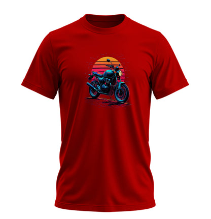 Retro Motosiklet - 10 Farklı Renk - Unisex Rahat Kalıp Baskılı Tişört - Moto Garage Collection