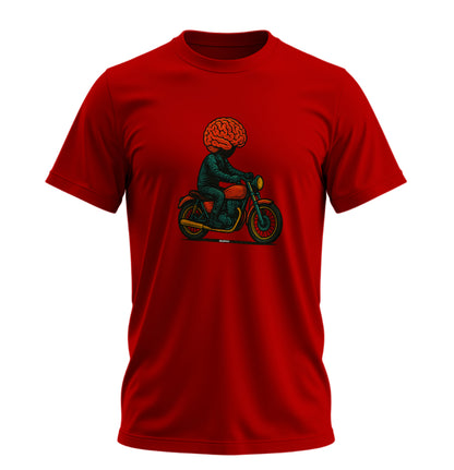 Akıllı Motorcu Motosiklet - 10 Farklı Renk - Unisex Rahat Kalıp Baskılı Tişört - Moto Garage Collection