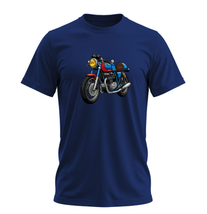 Renkli Motosiklet - 10 Farklı Renk - Unisex Rahat Kalıp Baskılı Tişört - Moto Garage Collection