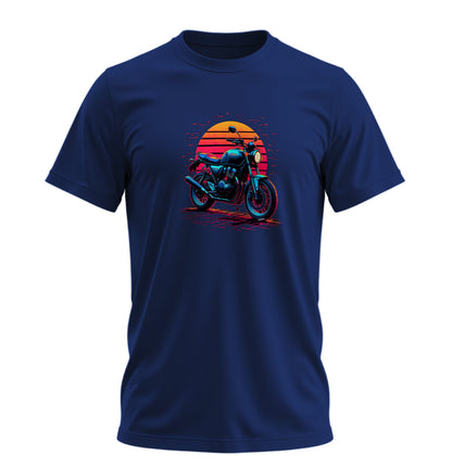 Retro Motosiklet - 10 Farklı Renk - Unisex Rahat Kalıp Baskılı Tişört - Moto Garage Collection