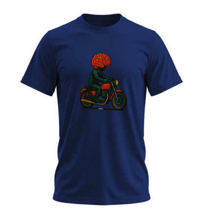 Akıllı Motorcu Motosiklet - 10 Farklı Renk - Unisex Rahat Kalıp Baskılı Tişört - Moto Garage Collection