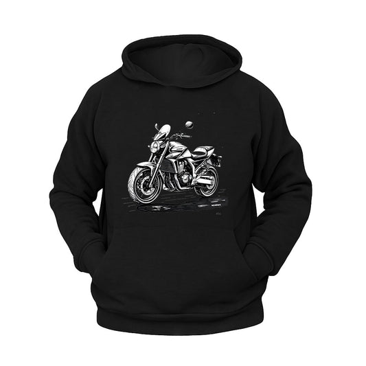 Siyah Adventure Motosiklet Hoodie – Şardonlu Kalın Unisex Motosiklet Kapüşonlu Sweatshirt - Hoodie Collection