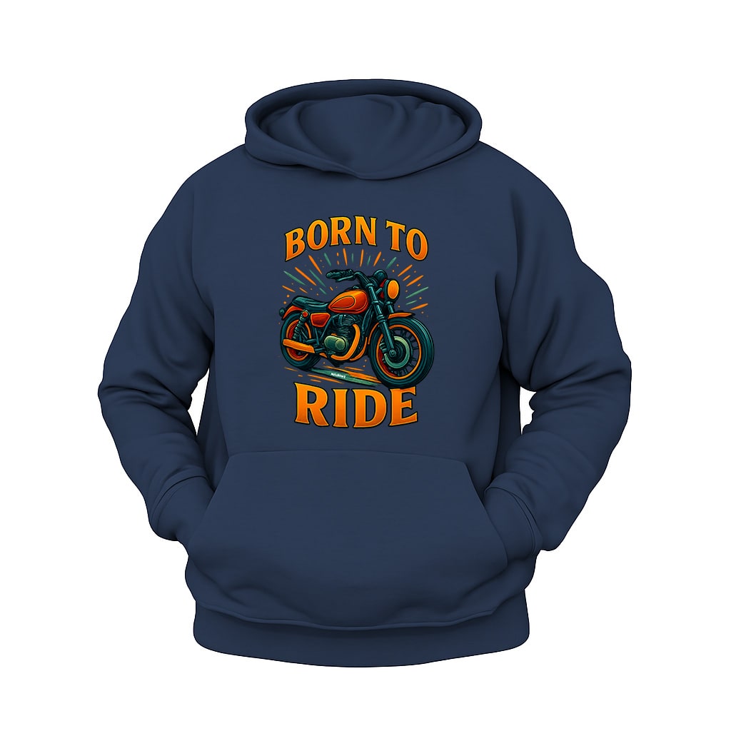 Born to Ride Motosiklet Hoodie – Şardonlu Kalın Unisex Motosiklet Kapüşonlu Sweatshirt - Hoodie Collection
