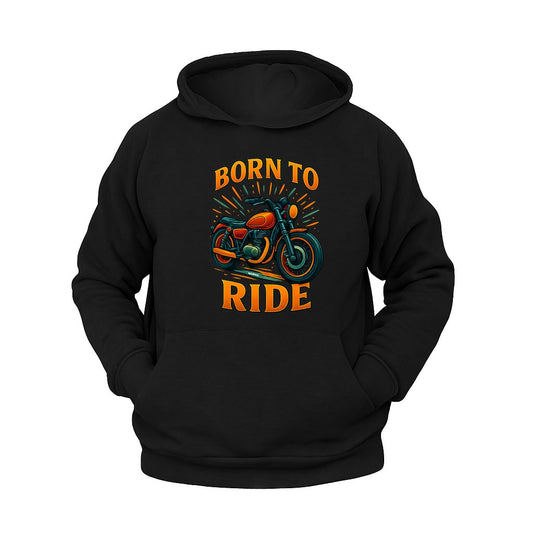 Born to Ride Motosiklet Hoodie – Şardonlu Kalın Unisex Motosiklet Kapüşonlu Sweatshirt - Hoodie Collection