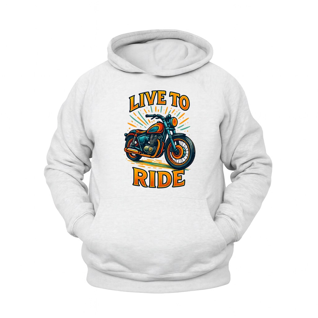 Live to Ride Motosiklet Hoodie – Şardonlu Kalın Unisex Motosiklet Kapüşonlu Sweatshirt - Hoodie Collection