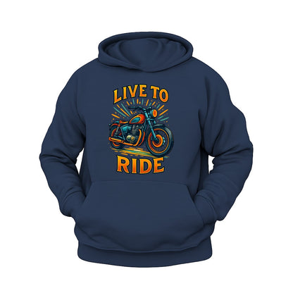 Live to Ride Motosiklet Hoodie – Şardonlu Kalın Unisex Motosiklet Kapüşonlu Sweatshirt - Hoodie Collection