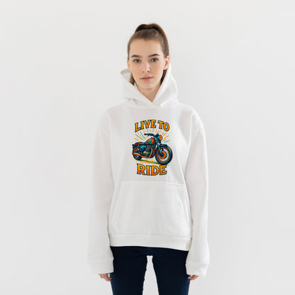 Live to Ride Motosiklet Hoodie – Şardonlu Kalın Unisex Motosiklet Kapüşonlu Sweatshirt - Hoodie Collection