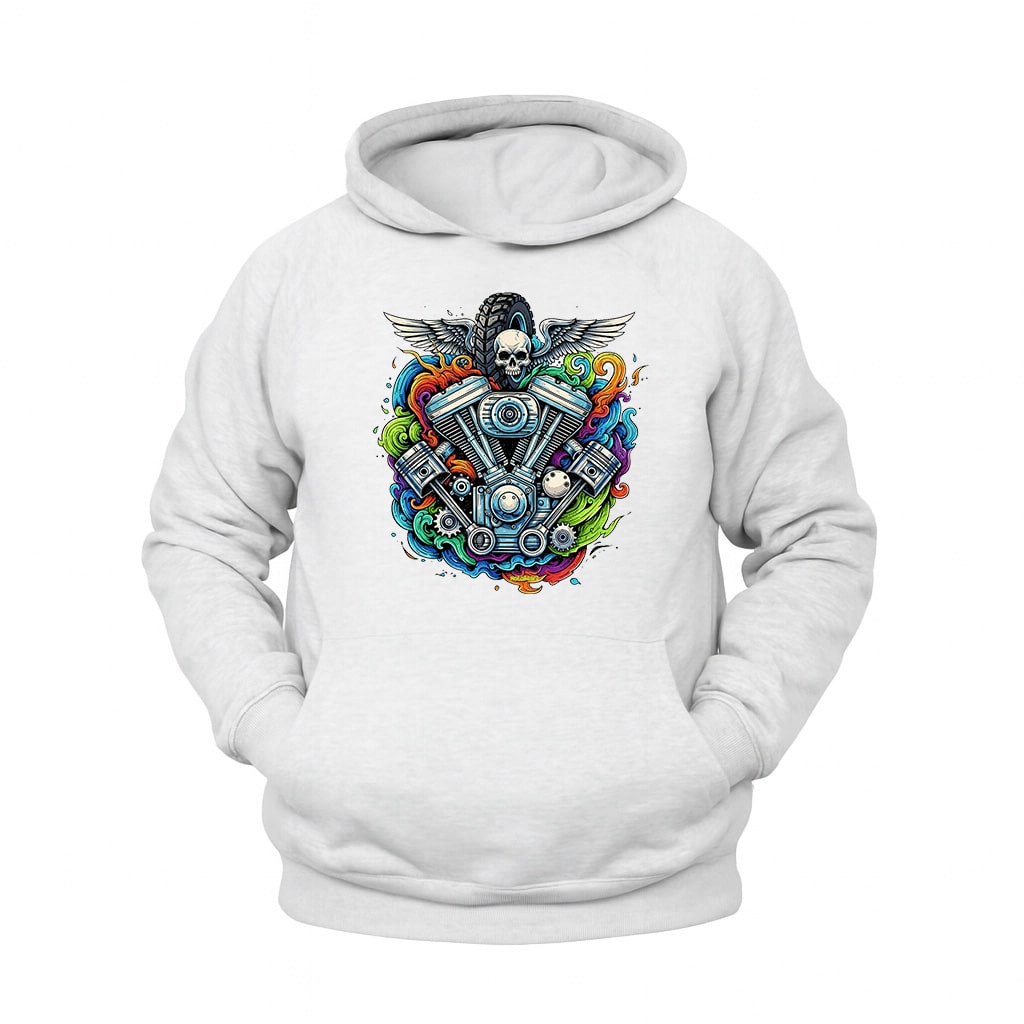 Motor Sanatı Motosiklet Hoodie – Şardonlu Kalın Unisex Motosiklet Kapüşonlu Sweatshirt - Hoodie Collection
