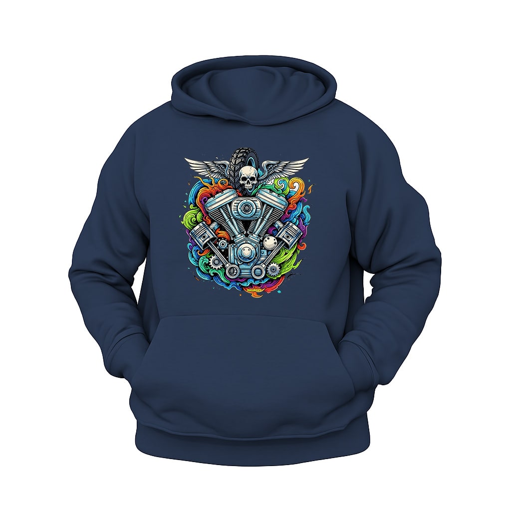 Motor Sanatı Motosiklet Hoodie – Şardonlu Kalın Unisex Motosiklet Kapüşonlu Sweatshirt - Hoodie Collection