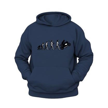 Bir Motorcunun Evrimi Motosiklet Hoodie – Şardonlu Kalın Unisex Motosiklet Kapüşonlu Sweatshirt - Hoodie Collection