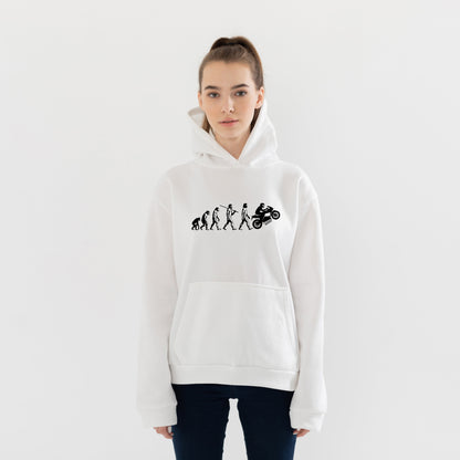 Bir Motorcunun Evrimi Motosiklet Hoodie – Şardonlu Kalın Unisex Motosiklet Kapüşonlu Sweatshirt - Hoodie Collection