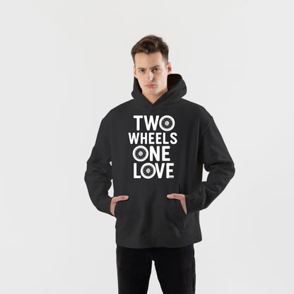 İki Teker Bir Aşk Hoodie – Şardonlu Kalın Unisex Motosiklet Kapüşonlu Sweatshirt - Hoodie Collection