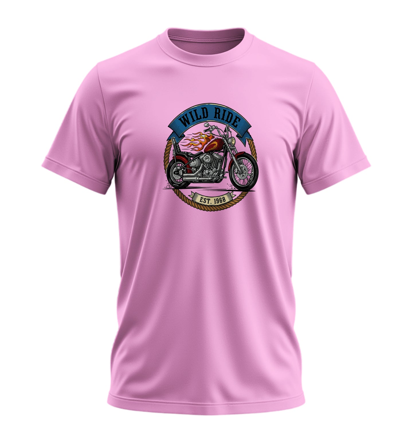 Wild Ride Motosiklet - 10 Farklı Renk - Unisex Rahat Kalıp Baskılı Tişört - Moto Garage Collection