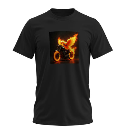 Fire Bird Motosiklet - 10 Farklı Renk - Unisex Rahat Kalıp Baskılı Tişört - Moto Garage Collection