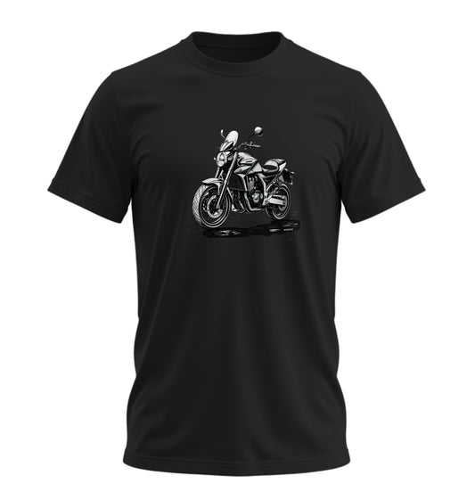 Black White Motosiklet - 10 Farklı Renk - Unisex Rahat Kalıp Baskılı Tişört - Moto Garage Collection
