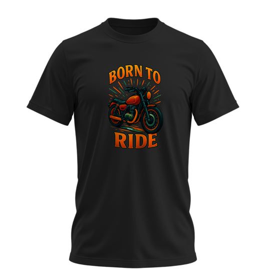 Born To Ride Motosiklet - 10 Farklı Renk - Unisex Rahat Kalıp Baskılı Tişört - Moto Garage Collection