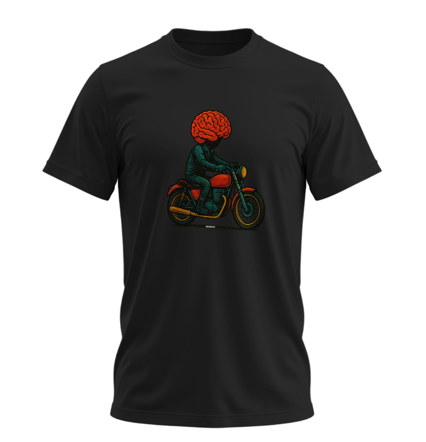 Akıllı Motorcu Motosiklet - 10 Farklı Renk - Unisex Rahat Kalıp Baskılı Tişört - Moto Garage Collection
