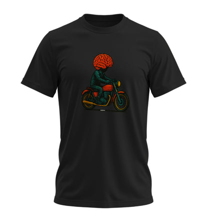 Akıllı Motorcu Motosiklet - 10 Farklı Renk - Unisex Rahat Kalıp Baskılı Tişört - Moto Garage Collection