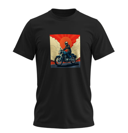Akşam Motoru Motosiklet - 10 Farklı Renk - Unisex Rahat Kalıp Baskılı Tişört - Moto Garage Collection