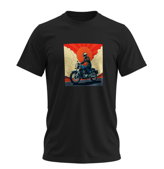 Akşam Motoru Motosiklet - 10 Farklı Renk - Unisex Rahat Kalıp Baskılı Tişört - Moto Garage Collection